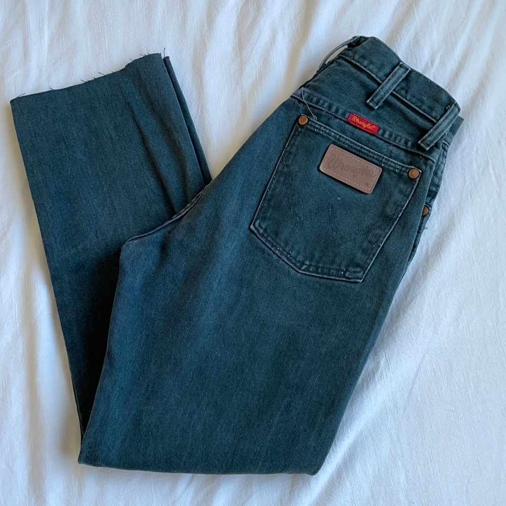 Vintage Wranglers - dark green cropped